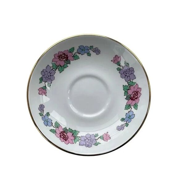 Staffordshire Fine Bone China 3Pc Place Setting Plate Teacup & Saucer White OS - Picture 2 of 12
